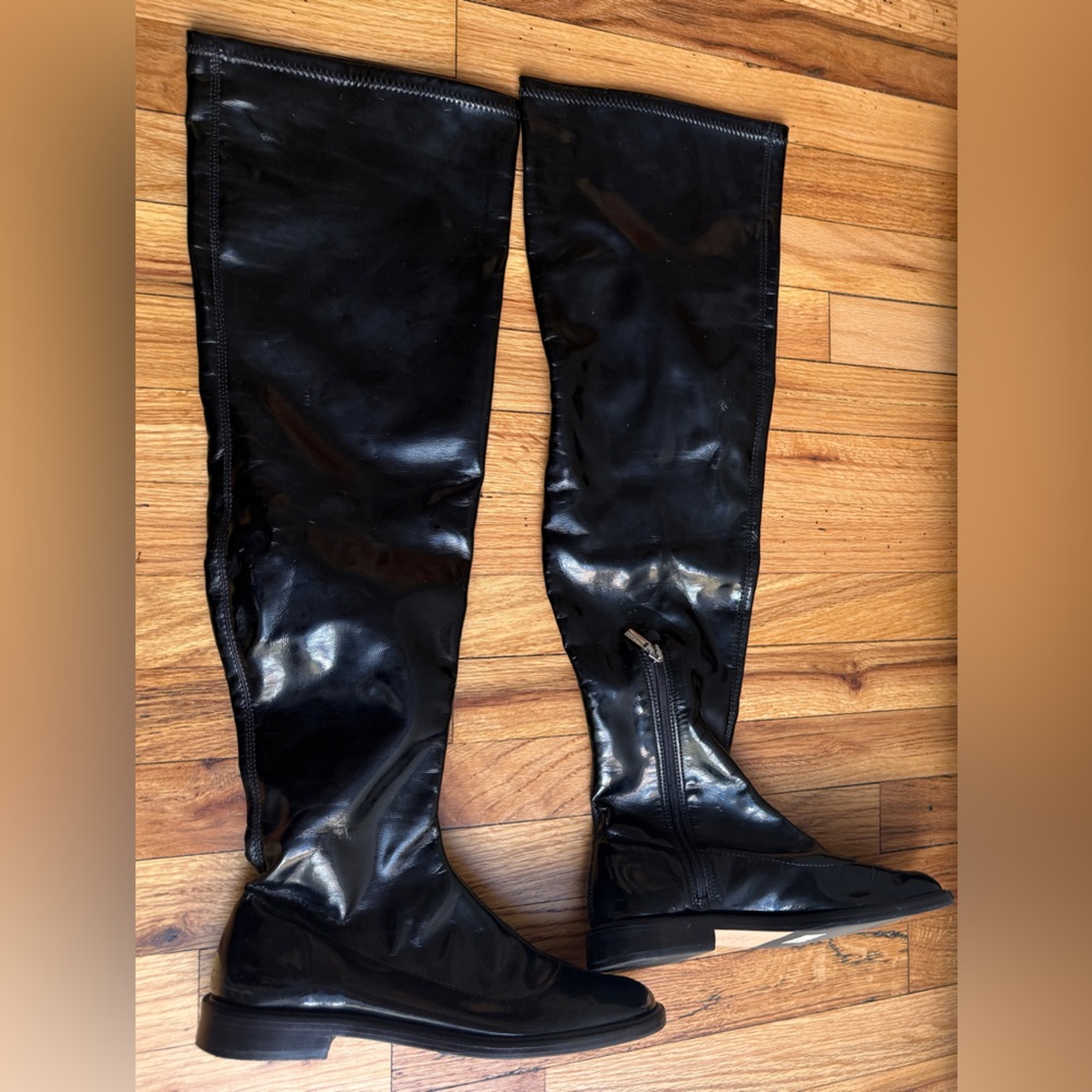 SCHUTZ Kaolin Black Leather Boots